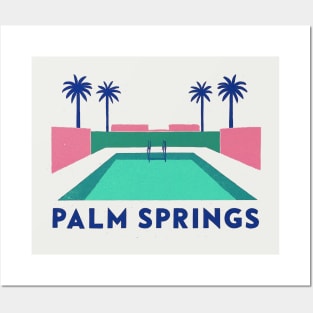 Palm Springs Nighttime Poolside Posters and Art